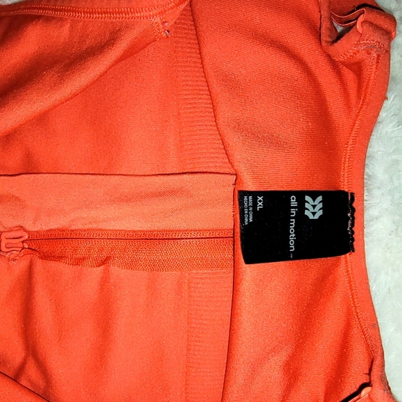 All In Motion Zip-Up Sports Bra Coral - Picture 3 of 3